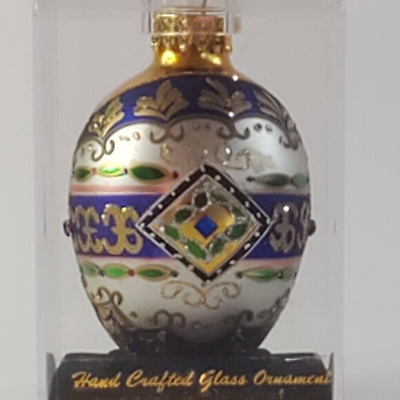 DESIGNERS STUDIO Vintage Hand Crafted Glass Faberge Ornament Christmas Decoratio - Picture 3 of 4